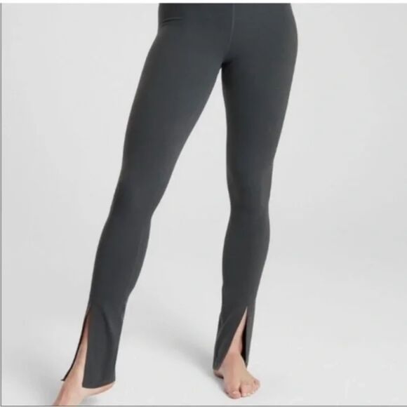 ATHLETA Aura Split Pant Green Gray Powervita Leggings Size Small S - Picture 2 of 9
